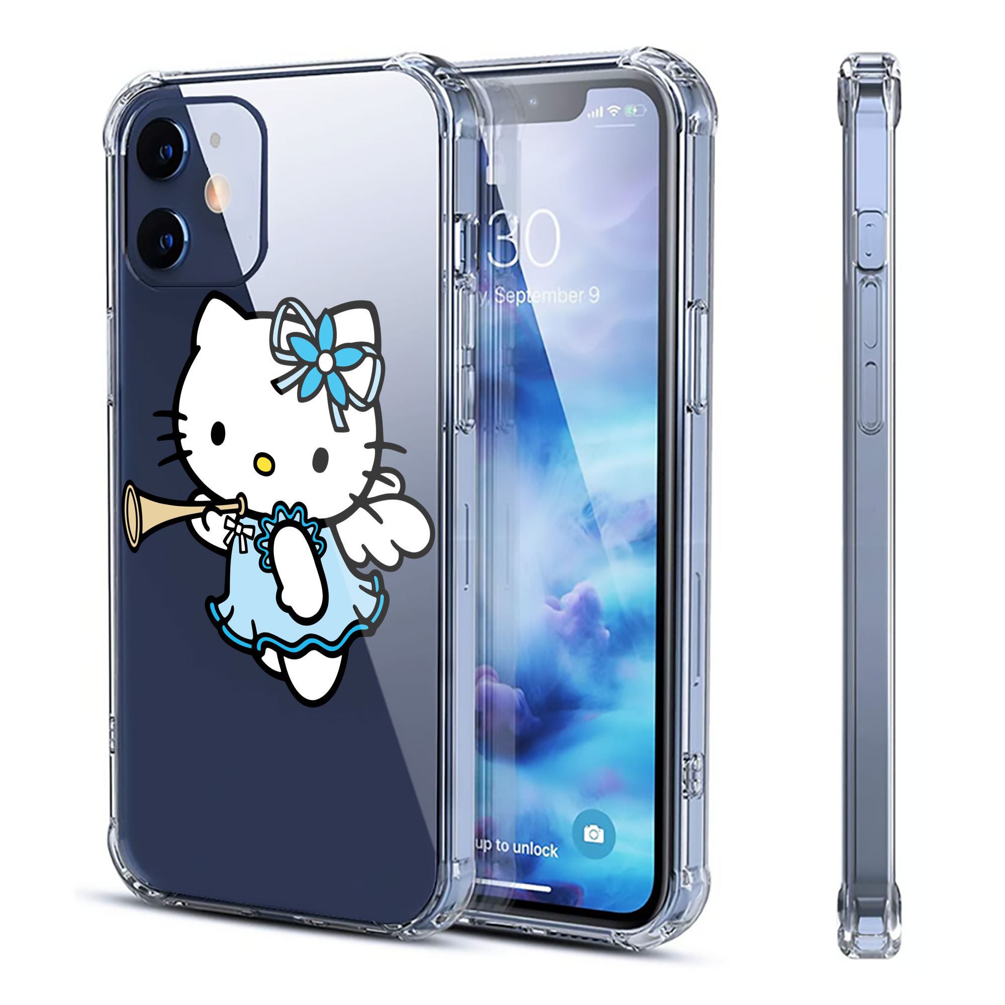 （画像用） Hello Kitty ハローキティ 【iPhone 12シリーズ対応】透明スマホケース（クリアソフトケース）